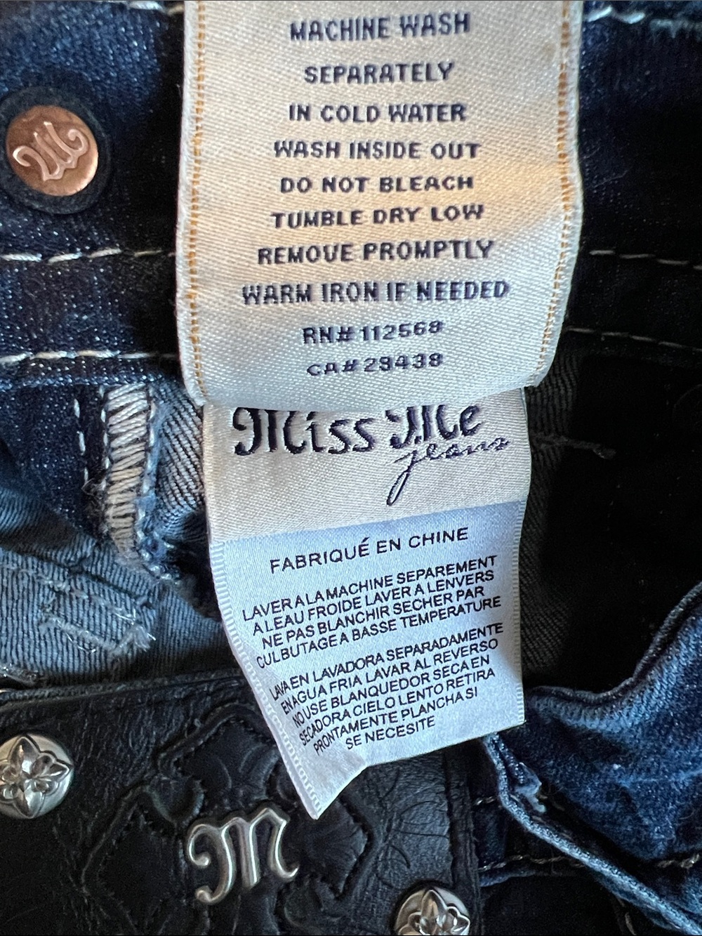 Miss Me Mid Rise Boot Jeans Size 27 - Picture 9 of 11